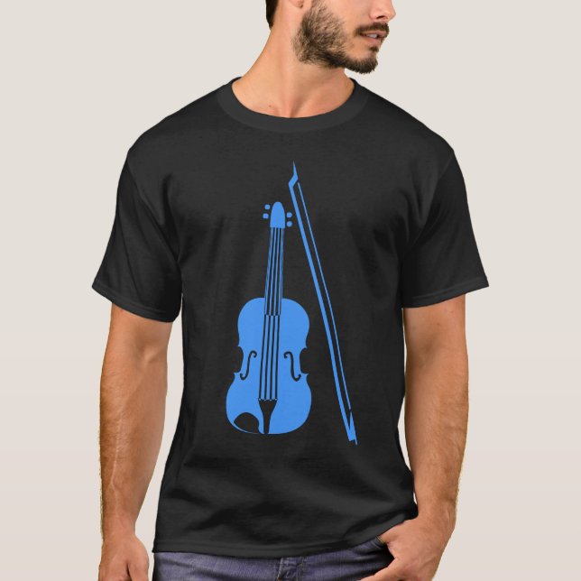 Camiseta Violín - Azul bebé (Anverso)