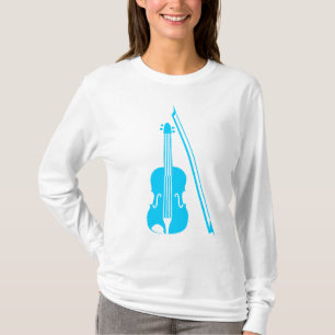 Camiseta Violín - Azul cielo