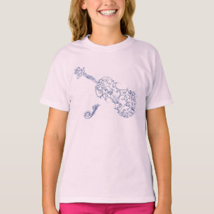 Camiseta Violín Blue Line que dibuja con inicial