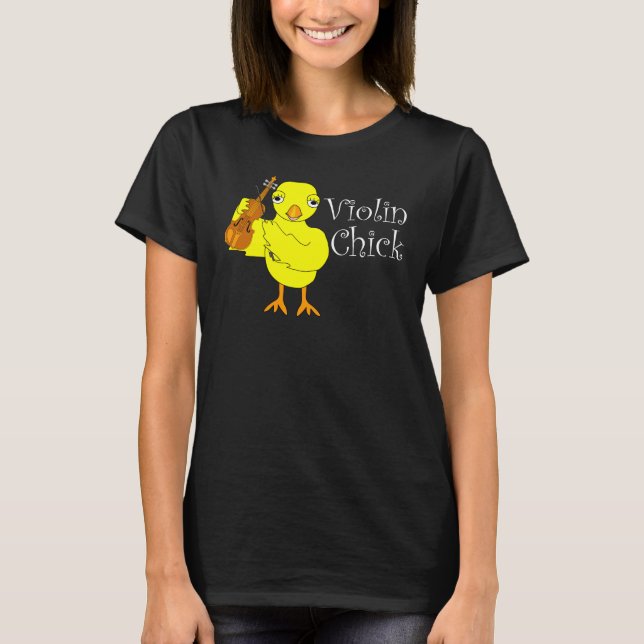 Camiseta Violin Chick Text (Anverso)
