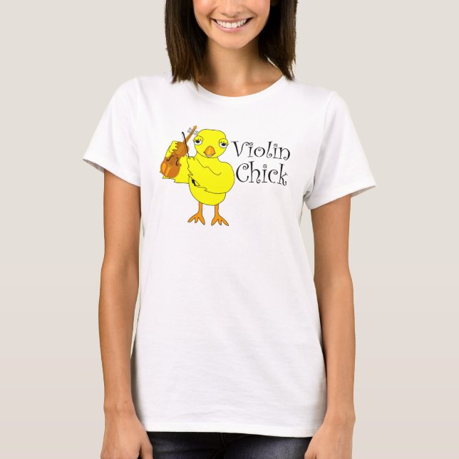 Camiseta Violin Chick Text (Anverso)