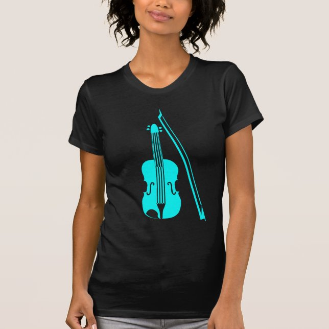 Camiseta Violín - Cian (Anverso)