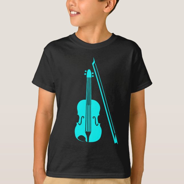 Camiseta Violín - Cian (Anverso)