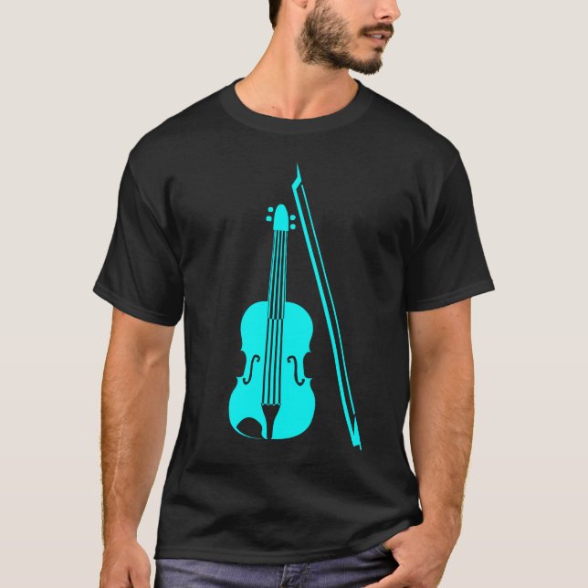 Camiseta Violín - Cian (Anverso)