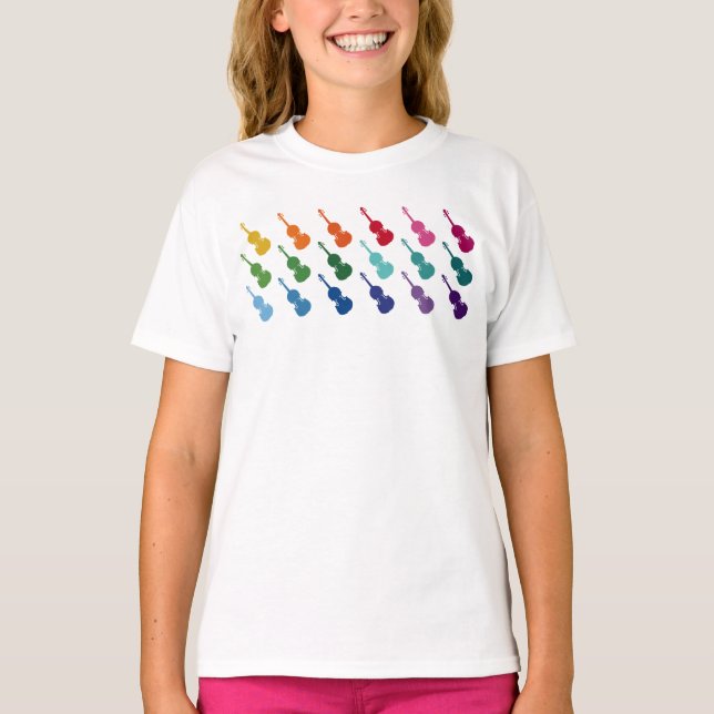 Camiseta Violin Colorful Array Music (Anverso)