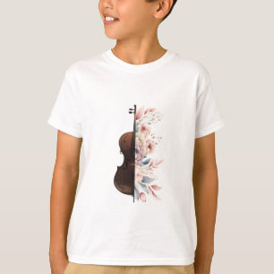 Camiseta Violín con flores.