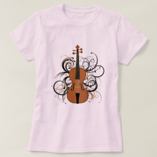 Camiseta Violín con Swirls