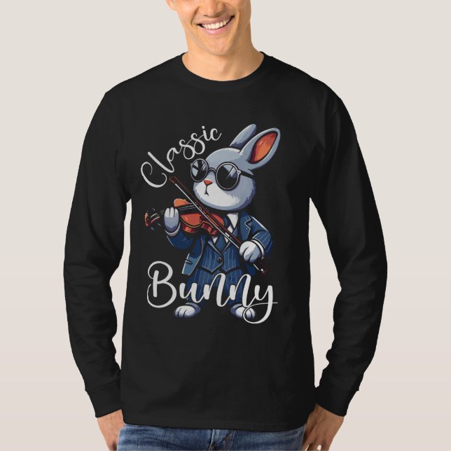 Camiseta Violín Conejo Violinista Fiddle Hare (Anverso)