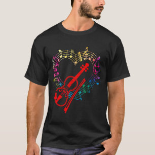 Camiseta Violin Corazón Violinista Regalo Día de San Valent