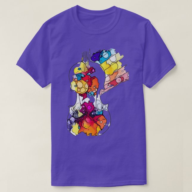 Camiseta Violín de la burbuja arcoiris (Diseño del anverso)