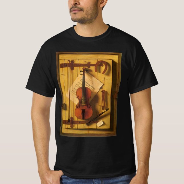 Camiseta Violín de la vida muerta y música de William Harne (Anverso)