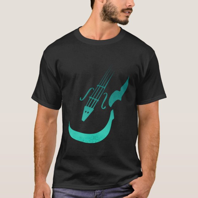 Camiseta Violín de línea de figura violinista simple (Anverso)