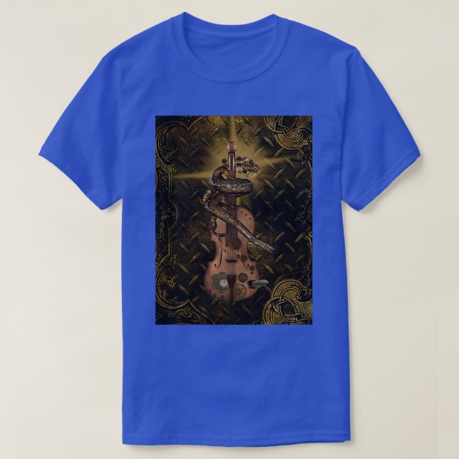 Camiseta Violín de Steampunk con dragón chino de vapor y (Diseño del anverso)