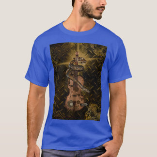 Camiseta Violín de Steampunk con dragón chino de vapor y