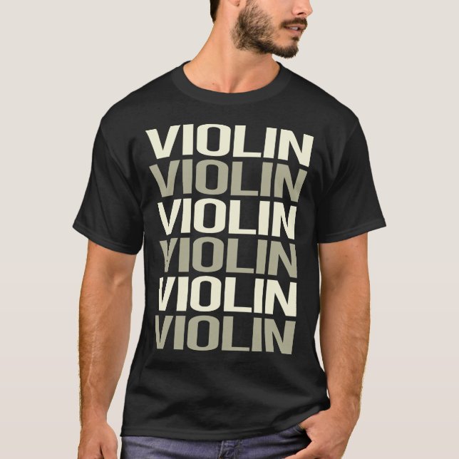 Camiseta Violín de Texto Blanco (Anverso)