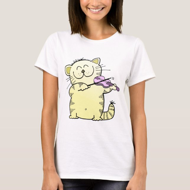 Camiseta Violín del juego del gatito (Anverso)