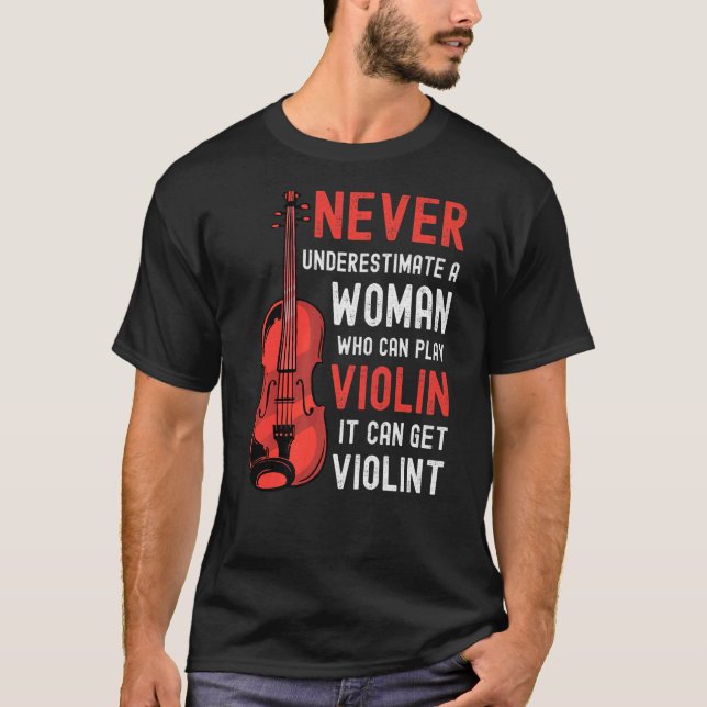 Camiseta Violín dice que puede ser violento (Anverso)