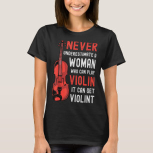 Camiseta Violín dice que puede ser violento