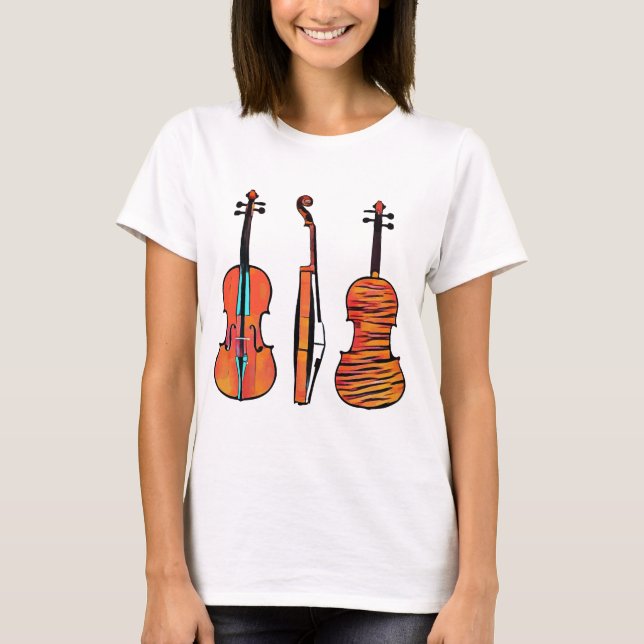 Camiseta violín fiddle instrumentos musicales originales ar (Anverso)