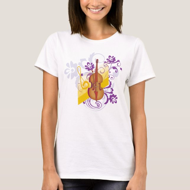 Camiseta Violin Floral Swirl (Anverso)