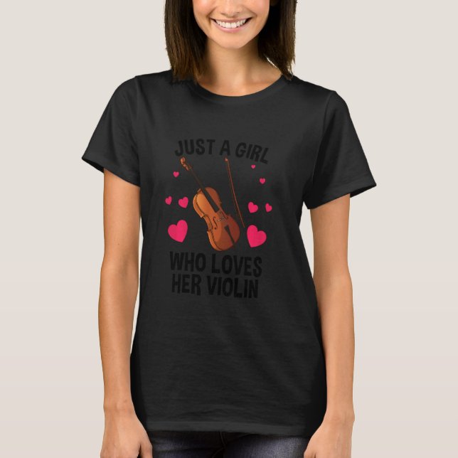 Camiseta Violín Guay Para Mujeres Chicas Fiddle Music Violi (Anverso)