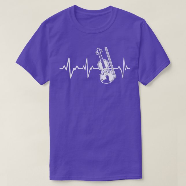 Camiseta Violín Heartbeat Gift Instrumento musical Violinis (Diseño del anverso)