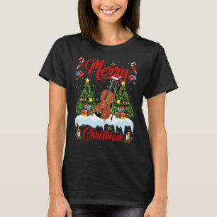 Camiseta Violin ilumina a Navidades de Xmas Tree Santa Viol