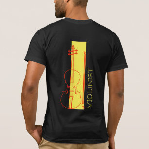 Camiseta Violín minimalista negro + amarillo violinista mod