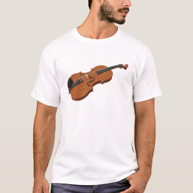 Camiseta Violín: modelo 3D: (Anverso)