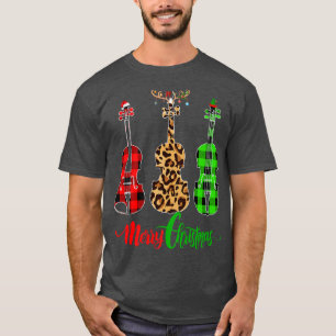 Camiseta Violin Music Lover Leopard Buffalo Plaid Violin Ch