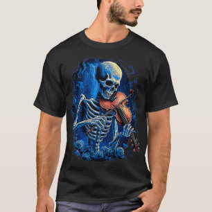 Camiseta Violin Music Lover Skeleton Jugando Violin Cello H