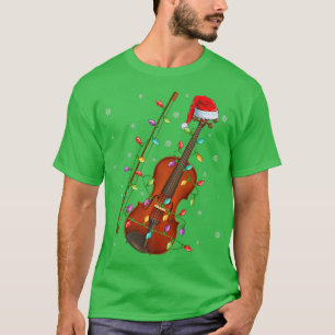 Camiseta Violin Music Lover Xmas enciende Santa Violin Chri