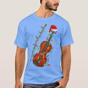 Camiseta Violin Music Lover Xmas Santa Hat Navidades de vio