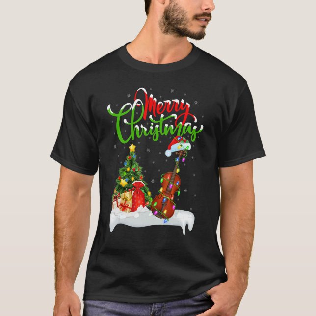 Camiseta Violin Music   Xmas Decorations Santa Violin Chris (Anverso)