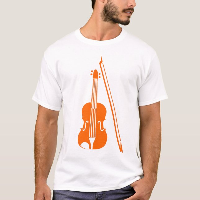 Camiseta Violin - Naranja (Anverso)