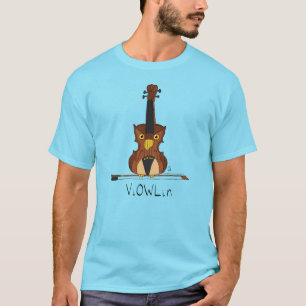 Camiseta Violin Owl Funny Cute Kids Music