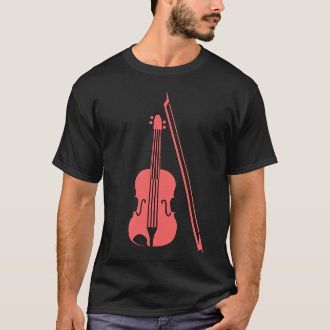 Camiseta Violín - Rosa tropical (Anverso)