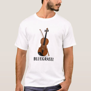 Camiseta Violín y arco del violín de la música de BLUEGRASS
