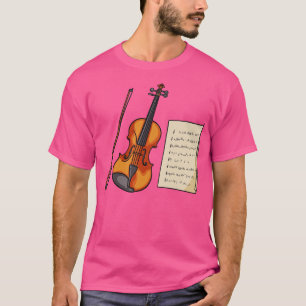 Camiseta Violin Y Música De Hoja