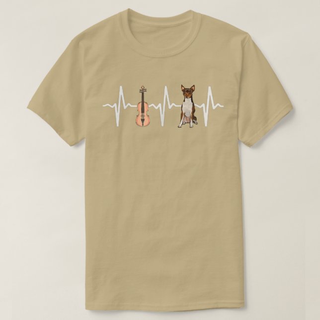 Camiseta Violine Toy Para Terrier Heartbeat Perro Lover (Diseño del anverso)