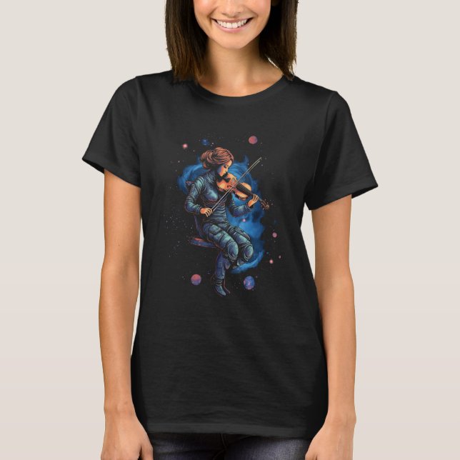 Camiseta Violinist Girl In Space Violin String Player Class (Anverso)