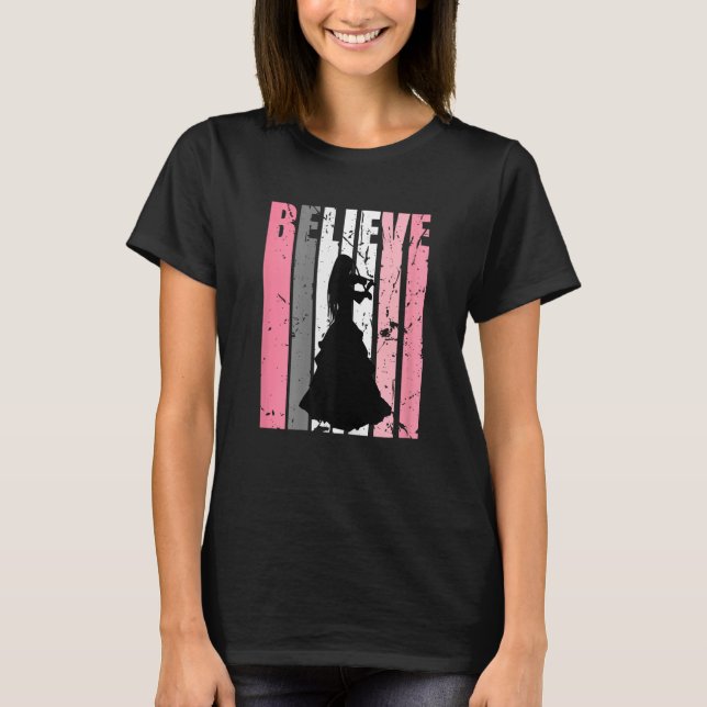 Camiseta Violinist Violin Player Fan Believe Music Girl Ret (Anverso)
