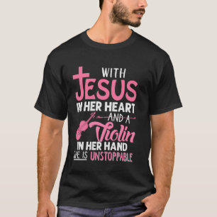 Camiseta Violinista con Jesús en su corazón Violinista