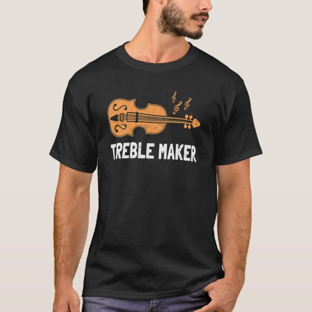 Camiseta Violinista Cuidada Para Hombres Música De Violín V (Anverso)