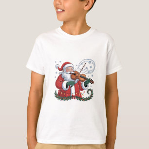 Camiseta Violinista de Santa Violinista Música de Navidad X