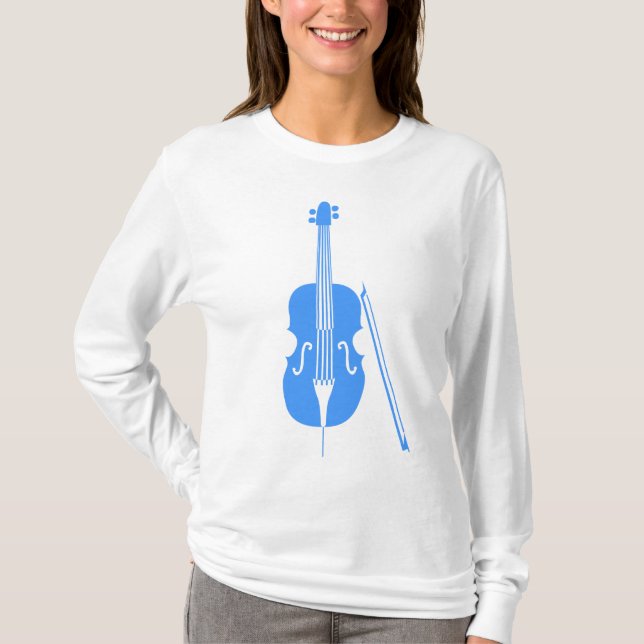 Camiseta Violoncelo - azul cielo (Anverso)