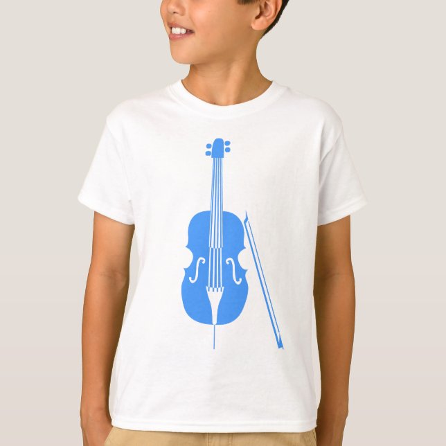 Camiseta Violoncelo - azul cielo (Anverso)