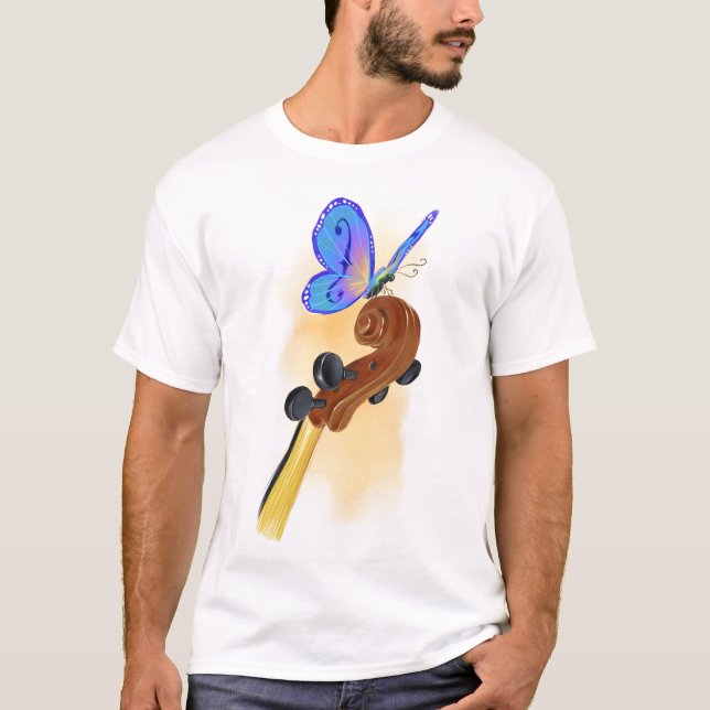 Camiseta Violoncelo de la mariposa (Anverso)