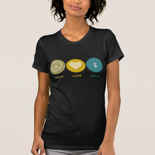 Camiseta Violoncelo del amor de la paz (Anverso)