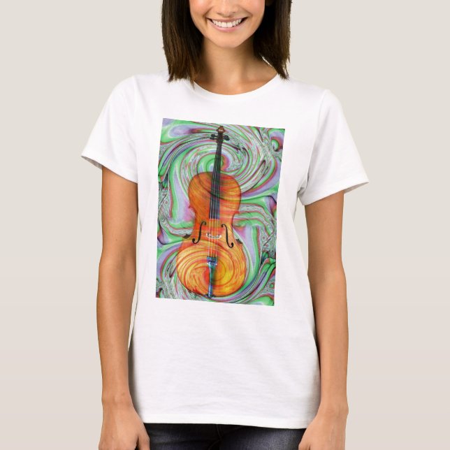 Camiseta Violoncelo psicodélico (Anverso)